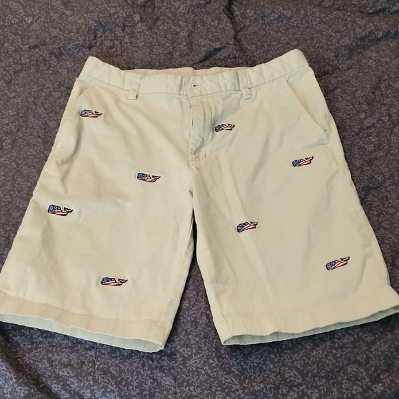 Vineyard Vines Other - Vineyard Vines Boys Embroidered American Flag Whale Pattern Chino Shorts